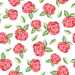 Watercolor flowers. Seamless pattern
