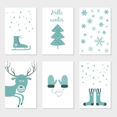 Set of christmas universal cards.