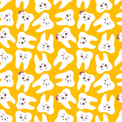 vector teeth seamless pattern