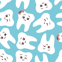 vector teeth seamless pattern