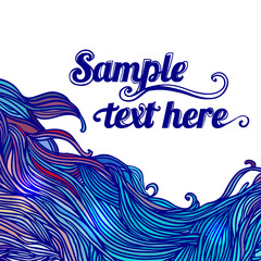 Decorative frame of hair or wave pattern. Abstract vector backgr