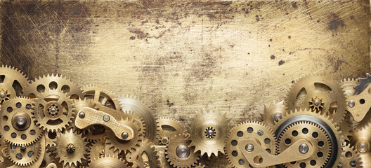 Mechanical collage made of clockwork gears