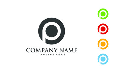 P Initial Simple Logo illustration