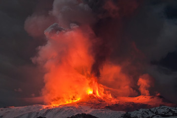 Volcano Etna eruption