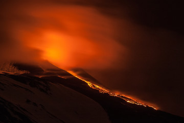 Volcano Etna eruption