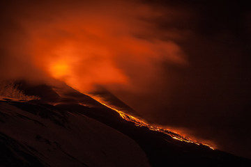 Volcano Etna eruption