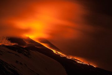 Volcano Etna eruption