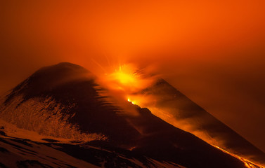 Volcano Etna eruption
