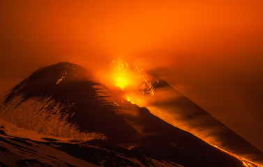 Volcano Etna eruption