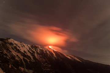 Volcano Etna eruption