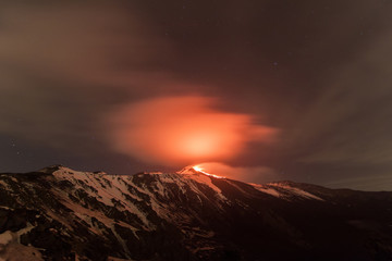 Volcano Etna eruption