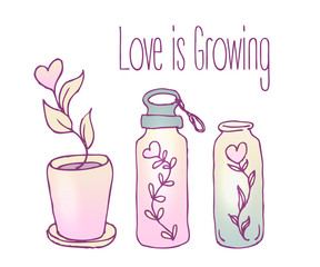 Love potion. Bottles. 