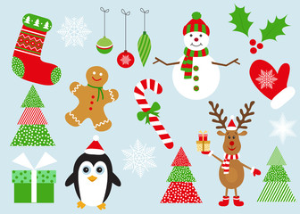 Merry  Christmas set of elements and  decorations.