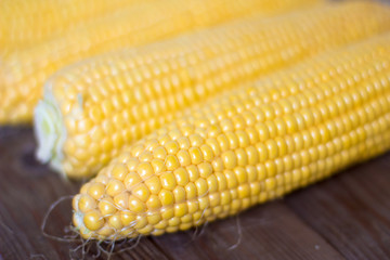 corn on the wooden background