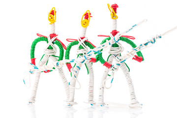 three wire toy soldiers