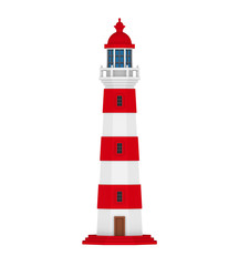 Red Lighthouse Isolated