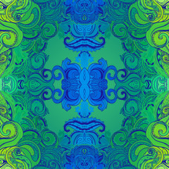 Floral paisley indian ornate seamless pattern