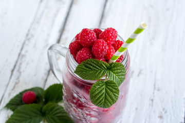 Raspberry in jar