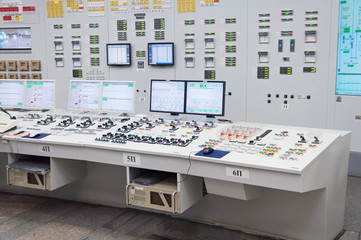 The central control room of nuclear power plant.