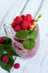 Raspberry in jar