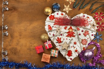 Christmas card. Decorations for the presents. Preparing for Christmas Eve. 
