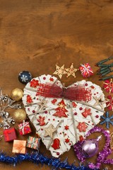 Obraz premium Christmas card. Decorations for the presents. Preparing for Christmas Eve. 