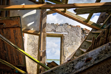 Remains of a house after many thunderstorms.