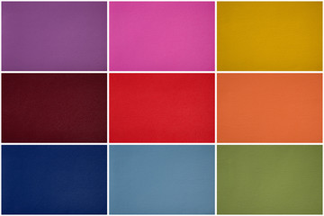 Leather texture set, same texture in multiple colors purple, pink, yellow, red, Orange, blue and green