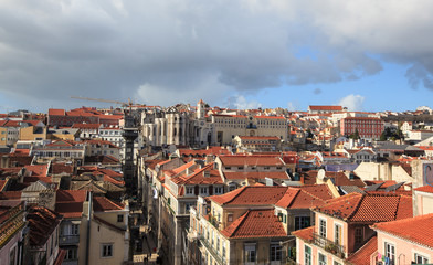 Naklejka na ściany i meble View of district Baixa in Lisbon, Portugal 