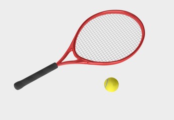 red tennis racket