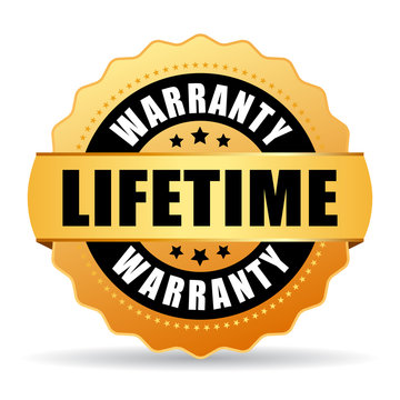 Lifetime warranty gold icon