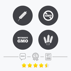 Agricultural icons. GMO free symbols.