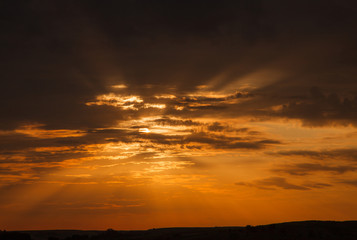 Fototapeta na wymiar golden sunset with clouds