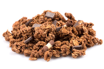 muesli with pieces of chocolate