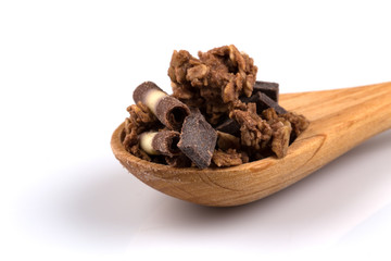 muesli with pieces of chocolate