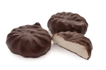 Chocolate coated marshmallow