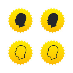 Head icons. Male and female human symbols.