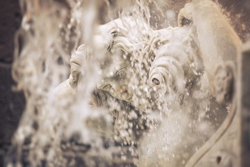 Amenano Fountain on Piazza del Duomo in Catania, Sicily, Italy