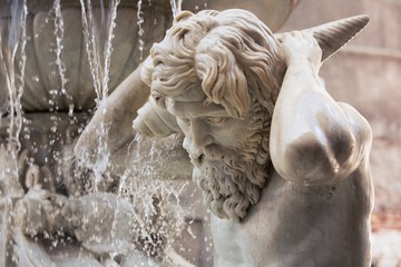 Amenano Fountain on Piazza del Duomo in Catania, Sicily, Italy - obrazy, fototapety, plakaty