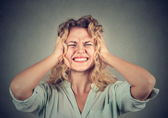 Stressed woman upset frustrated