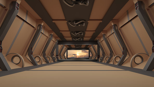 Space environment, ready for comp of your characters.3D rendering