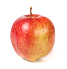 One red apple isolated on white background