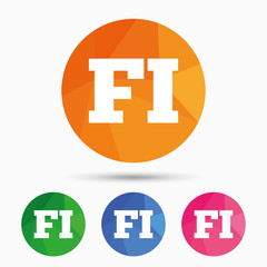 Finnish language sign icon. FI translation.