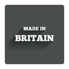 Made in Britain icon. Export production symbol.