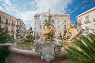 The fountain of Diana in Syracuse