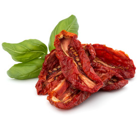 Dried tomatoes isolated on white background cutout