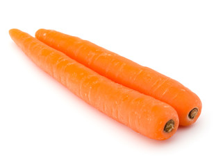 Sweet raw carrot tuber isolated on white background cutout