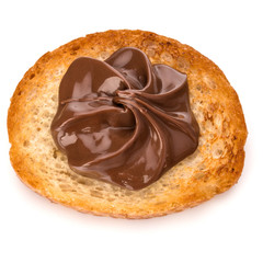 sandwich with chocolate cream isolated on white background cutou