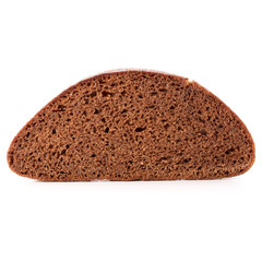 Slice of fresh rye bread isolated on white background cutout