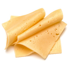 cheese slices isolated on white background cutout